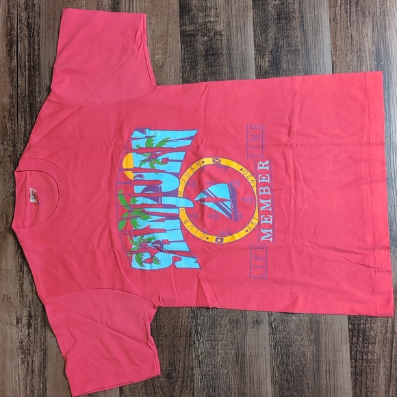 Vintage 90s San Juan T-Shirt Medium Pink 1991 Hotline Design Graphic Tourist Tee - Picture 1 of 11
